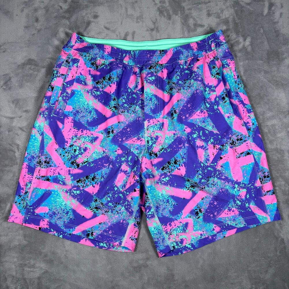 Birddogs Boomstick 2-in-1 Lined Shorts Size XXL Long Neon Print